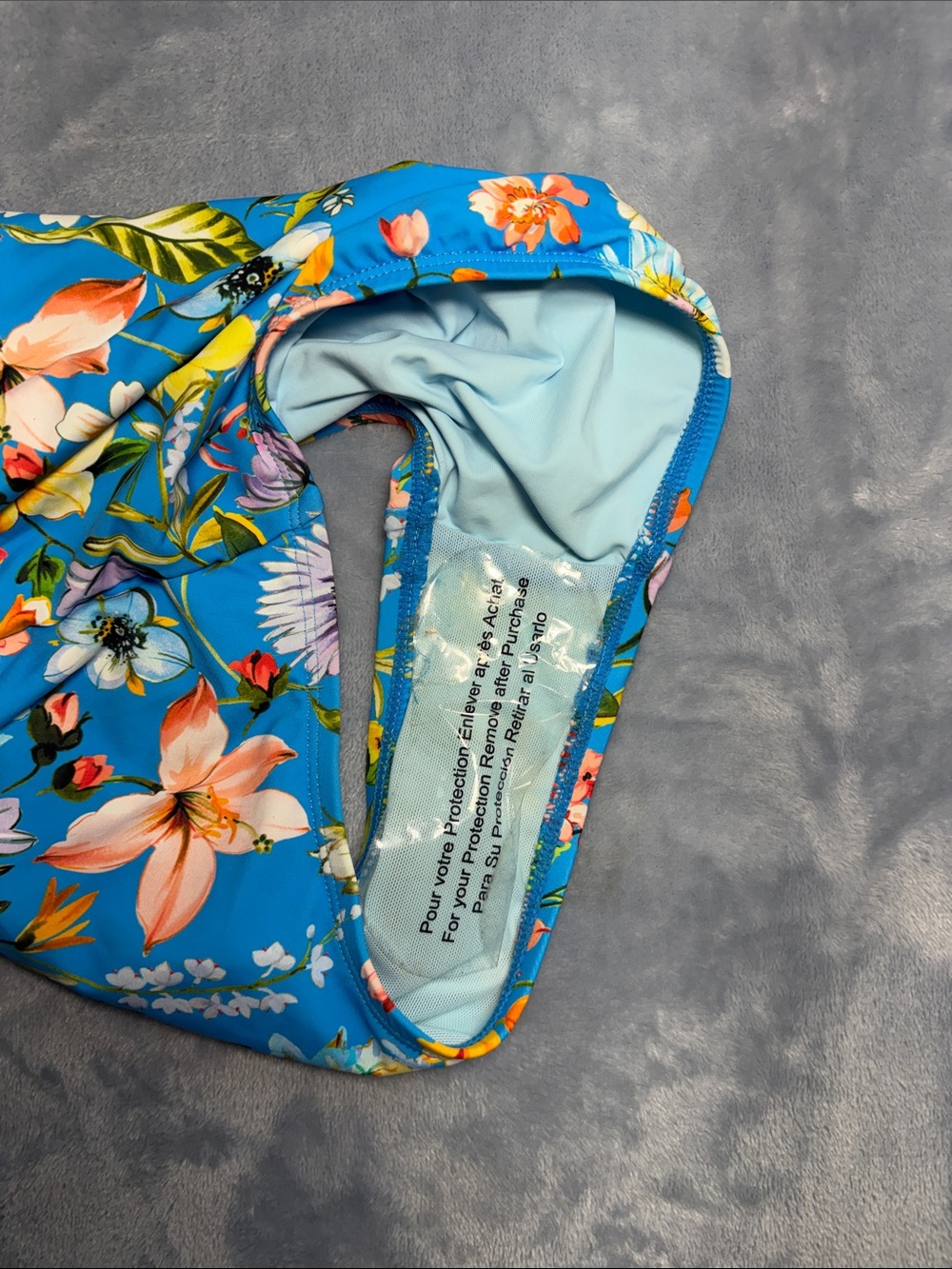Jantzen Bright Blue Floral Cross-Back Women's One-Piece Swimsuit - Picture 6 of 7